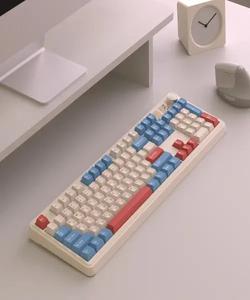 [ABKO] ABKO AF108PRO x SOAI Collaboration 3-Mode Mechanical Keyboard (Seiya Switch, Coral Blue) / AF108PRO ABKO x SOAI 콜라보 3모드 기계식 키보드 코랄블루 세이야축