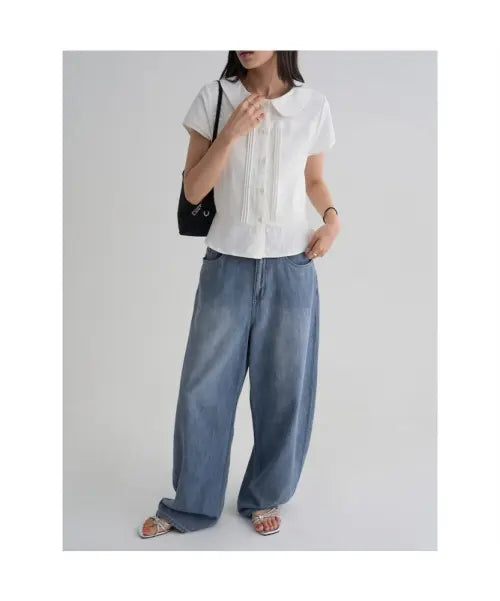 [8SECONDS] Balloon Fit Lightweight Denim - Sky Blue / 벌룬핏 경량데님  스카이 블루