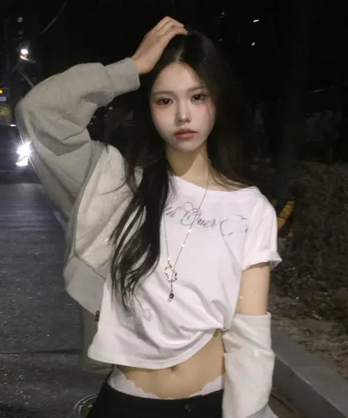 [IFYOUWANT] Grace One-Shoulder Tee White
