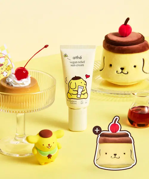 [ATHE] Vegan Relief Mineral Sunscreen SPF50+ PA++++ Pompompurin Limited Edition Set (Includes Pompompurin Pouch) / 비건 릴리프 무기자차 선크림 폼폼푸린 기획세트 SPF50+ PA++++ (폼폼푸린 파우치 증정)