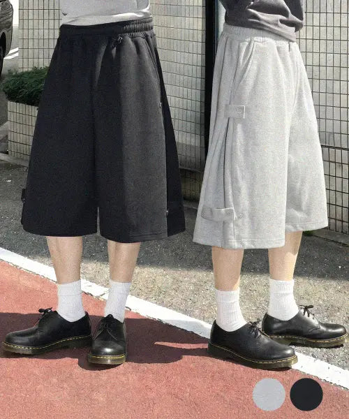 [SIGNATURE] Genplox x Signature Side Snap Button Bermuda Training Pants / [젠플록스x시그니처]사이드 스냅 버튼 버뮤다 트레이닝 팬츠[2COLORS]
