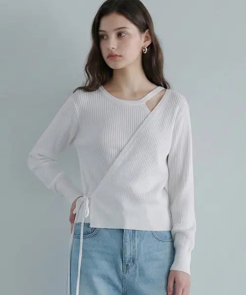 [ZEROSTREET] LINE CUT-OUT KNIT / [3컬러] 라인 컷 아웃 니트
