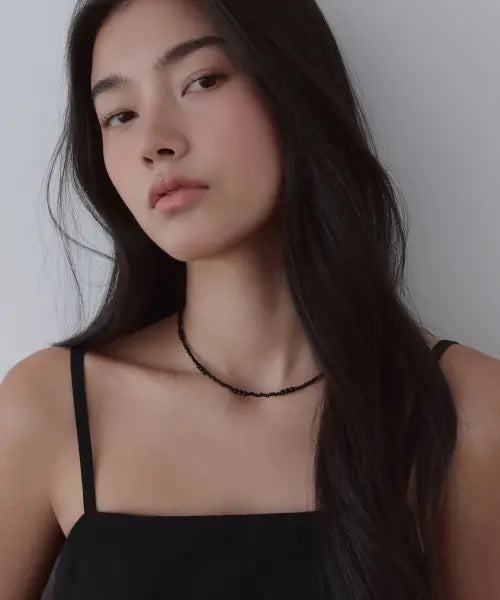 [MUSINSA STANDARD WOMAN] WOMENS DUAL BEADS NECKLACE [BLACK] / 우먼즈 듀얼 비즈 네크리스 [블랙]
