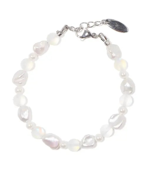 [POLALITA] Polarita White Stone Pearl Bracelet (PLT-BR-055_GN) / 폴라리타 화이트 스톤 진주 팔찌 (PLT-BR-055_GN)