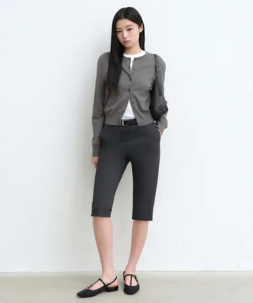 [MUSINSA STANDARD WOMAN] Women's Low Rise Capri Pants [Grey] / 우먼즈 로 라이즈 카프리 팬츠 [그레이]