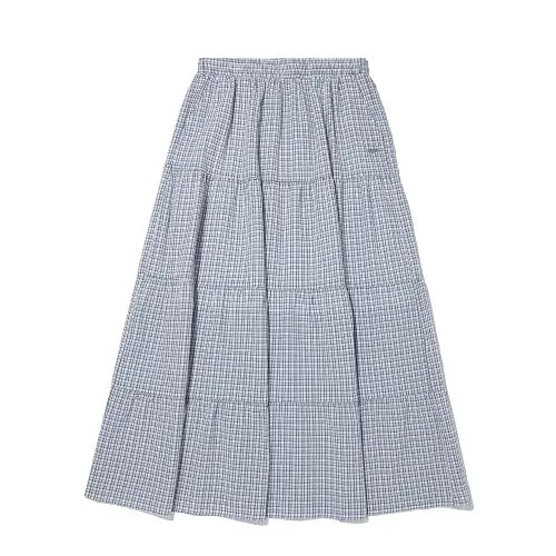 [INTERCREW] Women's Seersucker Tiered Long Skirt Blue ITA2SL51ABL / 우먼스 시어서커 티어드 롱 스커트 블루 ITA2SL51ABL