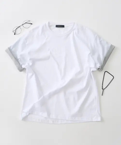 [ANALOG MOOD] SOFT ROLL-UP SLEEVE T-SHIRT (WHITE) / 소프트 롤업 반팔티셔츠 (화이트)