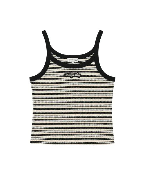 [WACKY WILLY] Women's Striped Sleeveless Top - Black / 우먼스 스트라이프 슬리브리스 블랙