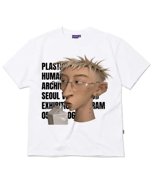 [LAUGHER] PLASTIC HUMAN T-SHIRT - WHITE / 플라스틱 휴먼 티셔츠 - 화이트
