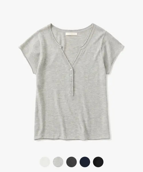 [SUARE WOMEN] (W) Suare Women Cotton Modal Henley Neck Knit - 5COLOR / (우먼)코튼 모달 헨리넥 니트 - 5 COLOR
