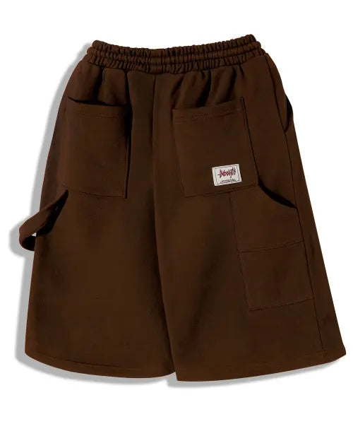[YOSEMITE] Pinched Carpenter Bermuda Sweatpants Brown YP-501 / 핀턱 카펜터 버뮤다 스웨트 팬츠 브라운 YP-501