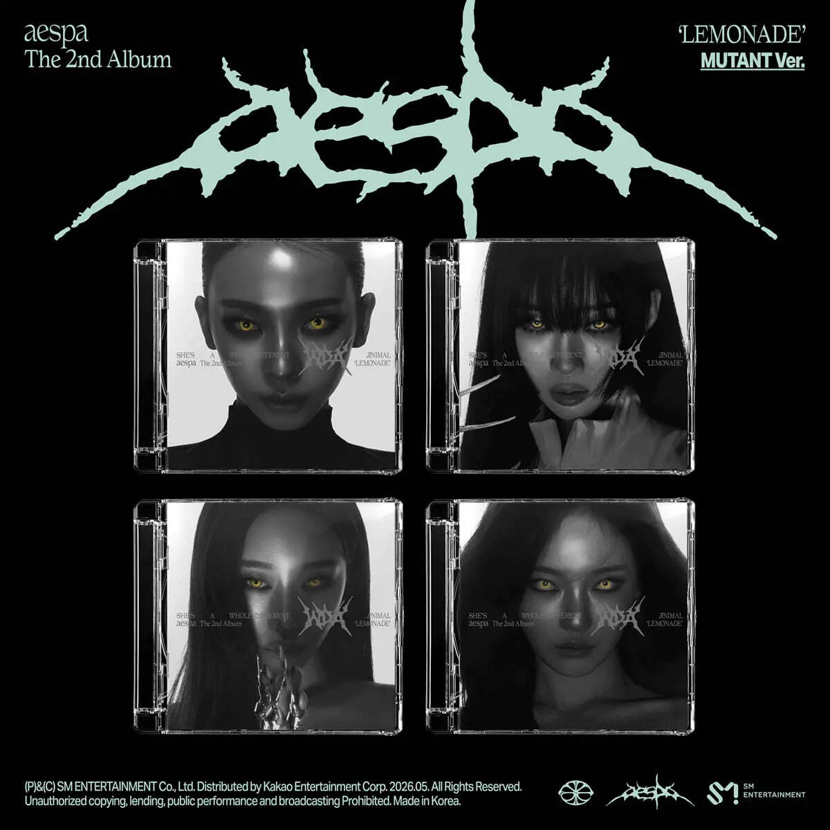 [aespa] Various Artists - aespa 2nd Album : LEMONADE [MUTANT Ver.] (Random Version) / 에스파 (aespa) - 2집 : LEMONADE [MUTANT Ver.][4종 중 1종 랜덤발송]