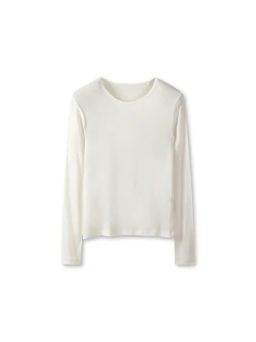 [TOPTEN] Women's Wool Blend Crewneck Long Sleeve T-Shirt / 여성 울 블렌드 크루넥 T 긴팔_MSG4TS2401
