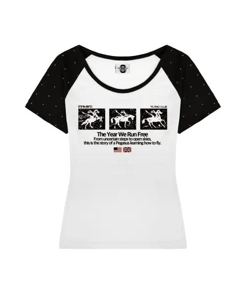[PRIMATE] RUN FREE U-Neck Polka Dot Raglan Slim Fit Short Sleeve T-Shirt / RUN FREE U넥 땡땡이 래글런 슬림핏 반팔티셔츠 4 COLORS