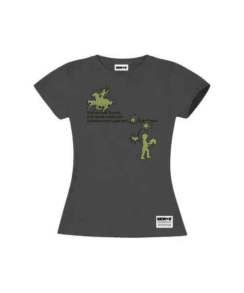 [SEW-B] Gree Semi-Crop Short-Sleeve T-Shirt [Charcoal] / gree 세미크롭 반팔티 [차콜]