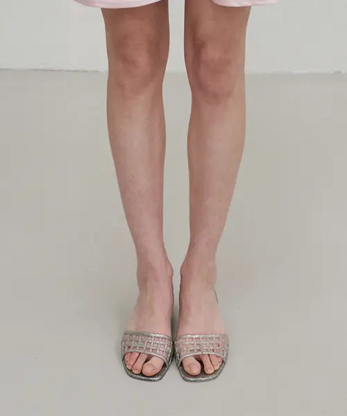 [HEAVENLY JELLY] Classic Mule Glitter Silver