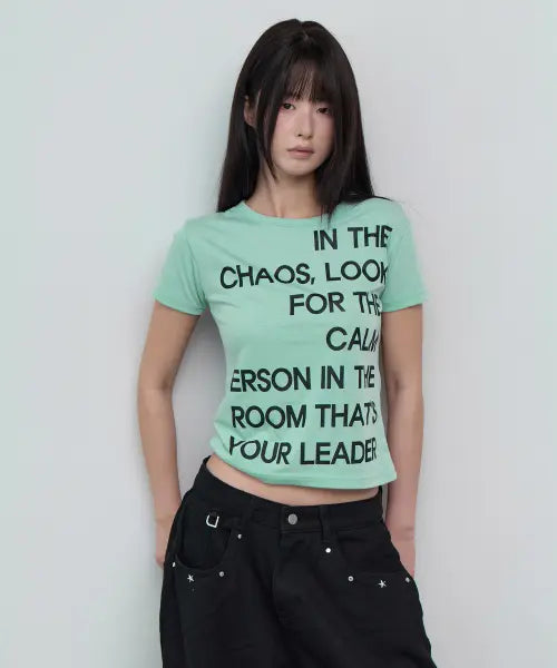 [5OML] color slim short sleeve mint / 컬러 슬림 숏 슬리브 민트