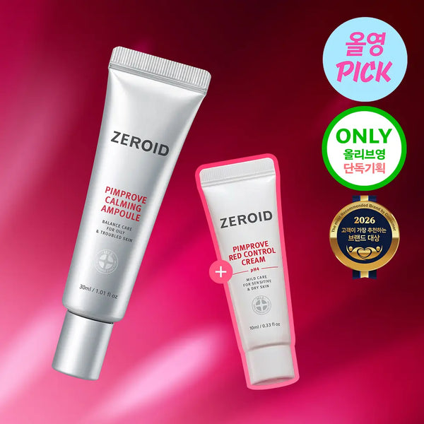 [ZEROID] Zeroid Pimprove Calming Ampoule 30ml (Set + Cream 10ml) / [8월 올영픽] 제로이드 핌프로브 카밍 앰플 30ml 기획 (+크림 10ml)