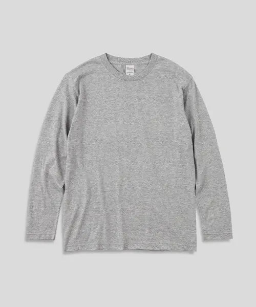 [PRINTSTAR] 17 Gauge Basic Plain Layered Long Sleeve T-Shirt - Grey / 17수 베이직 무지 레이어드 긴팔 티셔츠_일반 기장 - 그레이