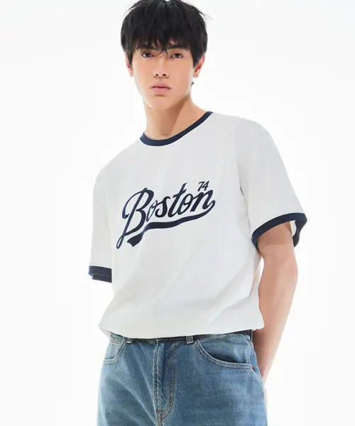 [SPAO] BOSTON Ringer Short Sleeve T-Shirt / BOSTON 링거 반팔티_SPRPG24C60