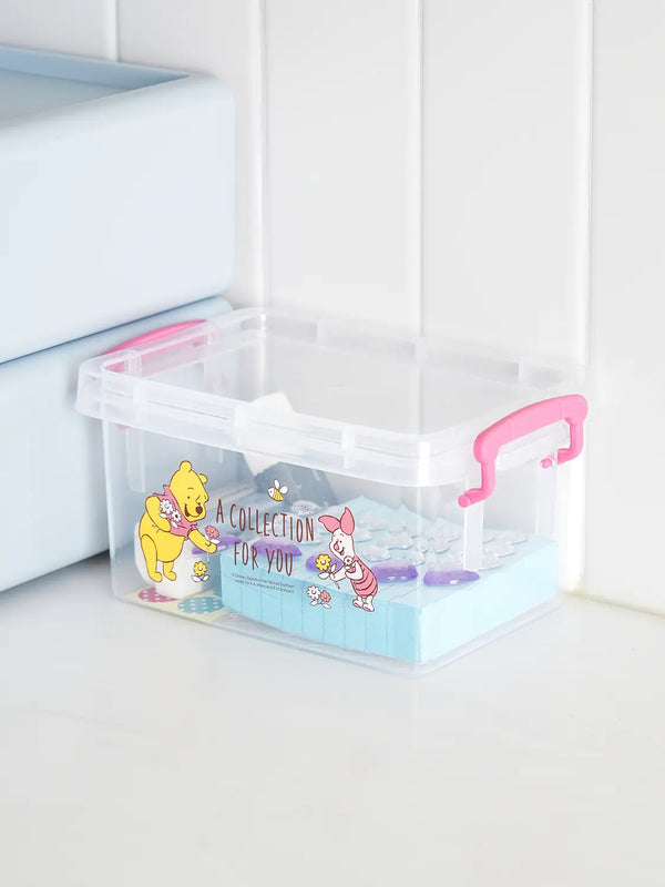[DAISO] Disney Small Clear Storage Box - Pink / 디즈니 수납 클리어 수납함 소형 핑크