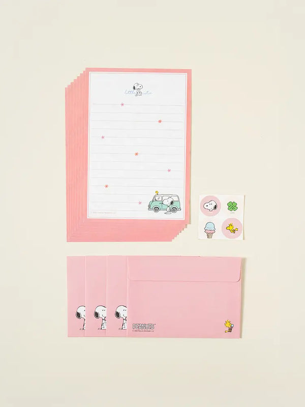 [DAISO] Peanuts Vintage Snoopy Letter Set (4 Sheets) / 피너츠 빈티지 스누피 편지 세트 4매입
