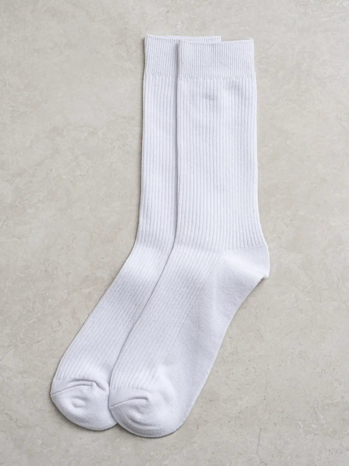 [Monfut] Monfoot Men's Ribbed Long Socks White / 몬풋 남성 골지 장목 양말 화이트