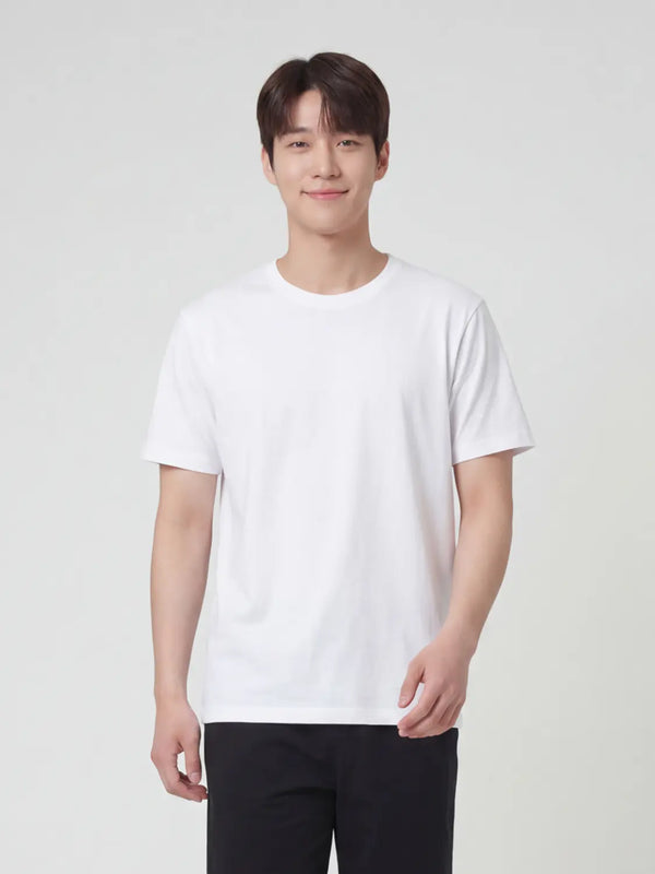 [DAISO] Easy Cool Men's Askin Cooling Inner T-shirt (White) / 이지쿨 남성 아스킨 냉감 이너티셔츠(110)(화이트)