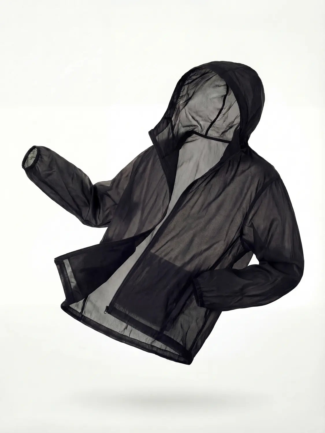 [DAISO] Nylon Lightweight Hooded Zip-Up Windbreaker M Black / 나일론 경량 후드 집업 바람막이 M 블랙