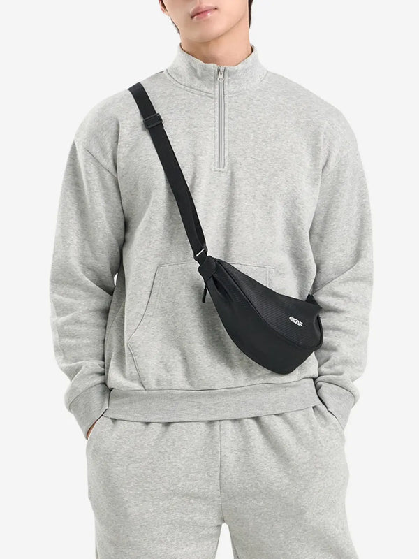 [Le Coq Sportif] Lecaf Half Moon Cross Bag Black / 르까프 반달 크로스백 블랙