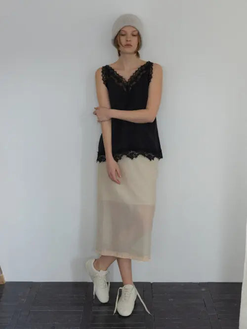 [SIENNE] Sasha Sheer Skirt (Peach Beige)