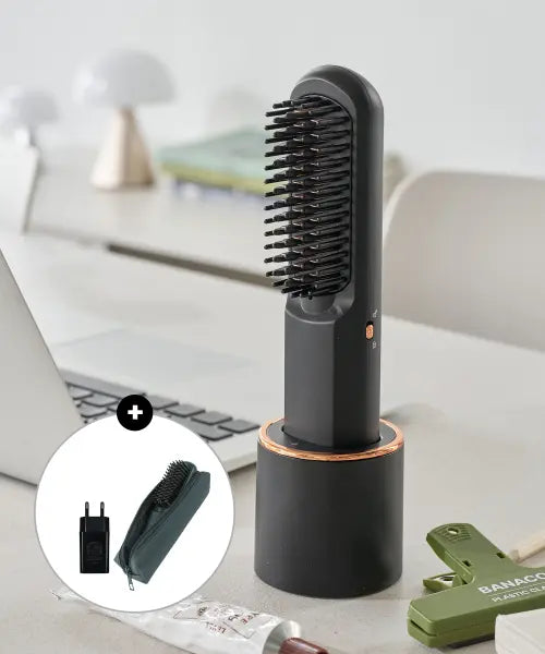 [JMW] Volume On Plus Wireless Styling Brush with Charging Cradle Set (Adapter Included) / [어댑터 증정] 볼륨온 플러스 무선 빗고데기 브러쉬 충전 크래들 세트