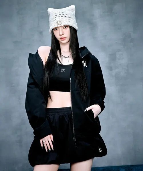 [MLB] Women's Lightweight Cotton Touch Balloon Cargo Mini Skirt NY (Black) / 여성 경량 코튼터치 벌룬 카고 미니스커트 NY (Black)