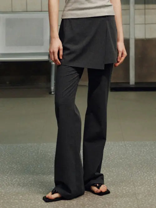 [RAIVE] Layered Wrap Skirt Pants VW6SL270_2color