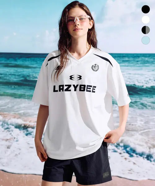 [LAZYBEE] Hydro Mesh Performance Short Sleeve Rash Guard + Swim Shorts Set W (4 Colors) / [SET] 하이드로 메쉬 퍼포먼스 반팔 래쉬가드 + 스윔 쇼츠 세트 W (4컬러)
