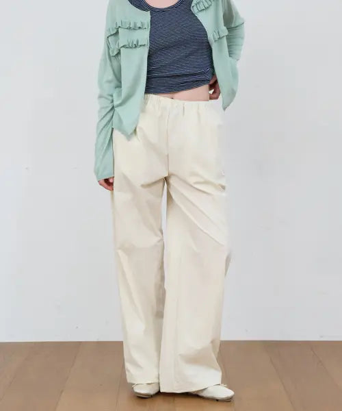 [MA JOURNEE] BASIC COTTON PANTS_LIGHT YELLOW