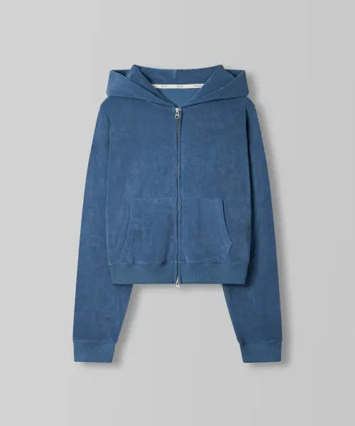 [108POUND] Terry Slim Hoodie_Ocean Blue