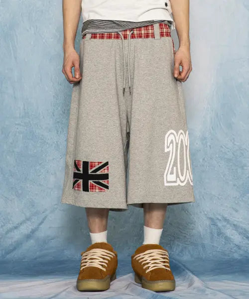 [GLACK] GHP035 UK Millennium Sweat Bermuda Pants (Gray) / GHP035 UK 밀레니엄 스웻 버뮤다 팬츠 (GRAY)