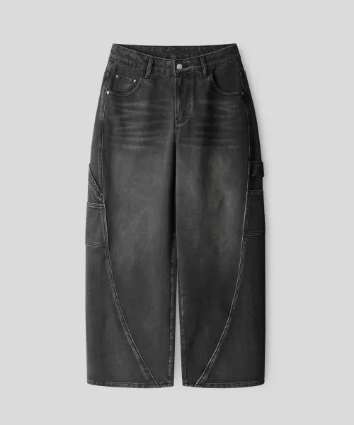 [INDUST] VTG Washed Curved Carpenter Pants_Moon Grey / VTG 워시드 커브드 카펜더 팬츠_문그레이