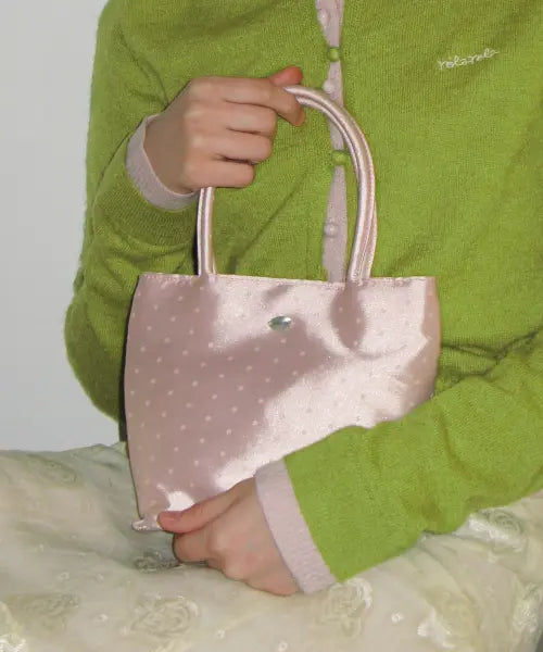 [ROLAROLA] DOT SATIN MINI TOTE BAG PINK