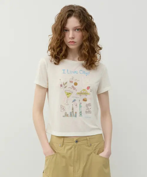 [CITYBREEZE] LOVE CITY GRAPHIC SHORT SLEEVE T-SHIRT_2COLORS / 러브 시티 그래픽 반팔 티셔츠_3COLORS