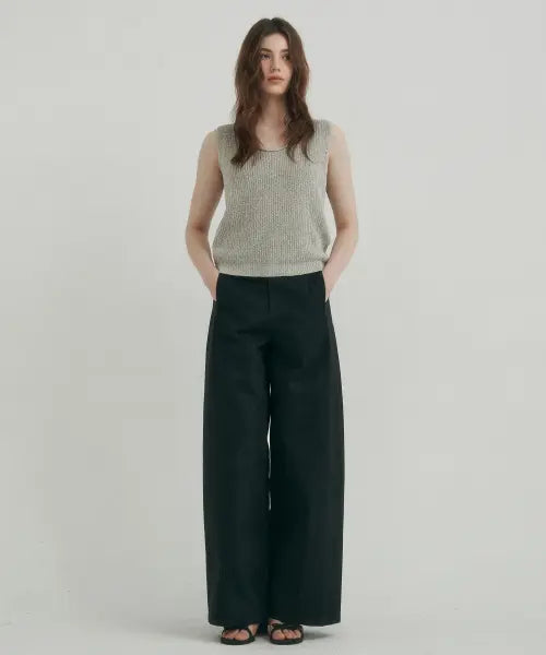 [LOSSYROW] Urban Wide Chino Pants black