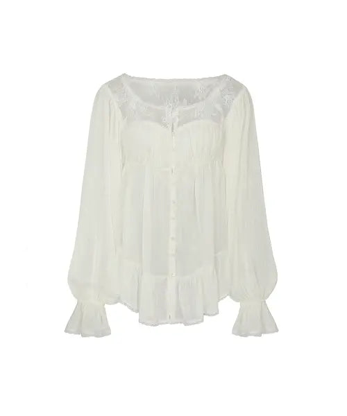 [PAINORPLEASURE] MOONRISE BLOUSE cream
