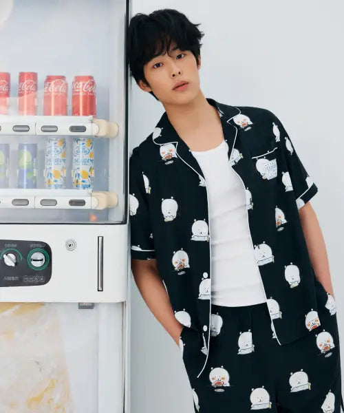 [SPAO] Damgom Summer Cool Short Sleeve Pajama (Black) / [담곰이] 엄청 시원하담곰 반팔 파자마(BLACK)_SPPPG25U04