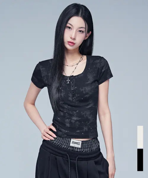 [AVANDRESS] Senna Fog Hanley Neck T-shirt_2COL / 세나 포그 헨리 넥 티셔츠_2COL