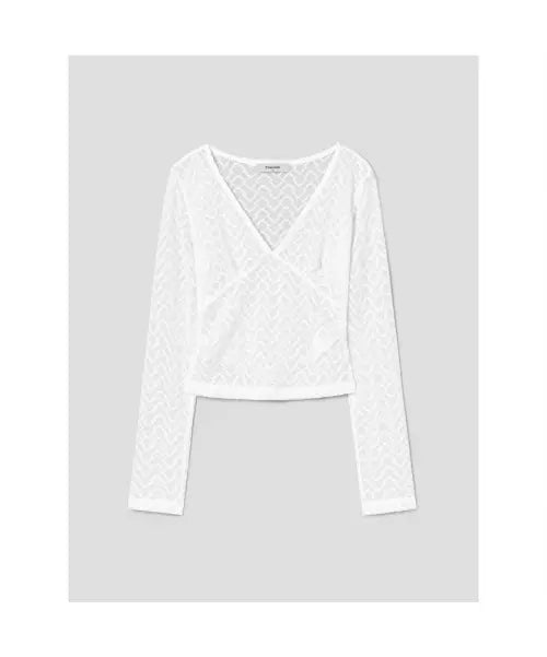 [8SECONDS] Sheer Lace T-Shirt White / 쉬어 레이스 티셔츠  화이트