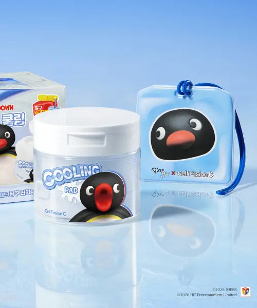 [CELL FUSION C] Pingu Collaboration Cooling Pad 70 Sheets Luggage Tag Special Set / [핑구 콜라보] 쿨링 패드 70매 러기지택 기획세트