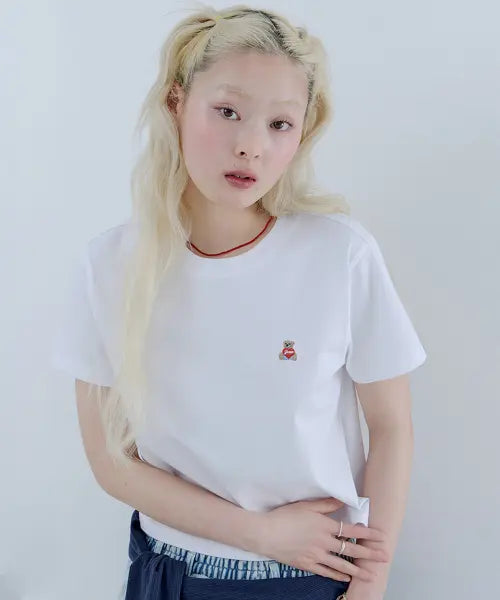 [GUESS] 1color Teddy Bear Short Sleeve T-Shirt / 1color 테디베어 반팔 티셔츠 OQ2K5458