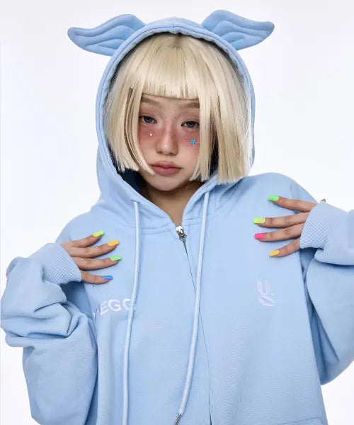 [YEGG] Wing Hoodie Skyblue / 윙 후디 스카이블루