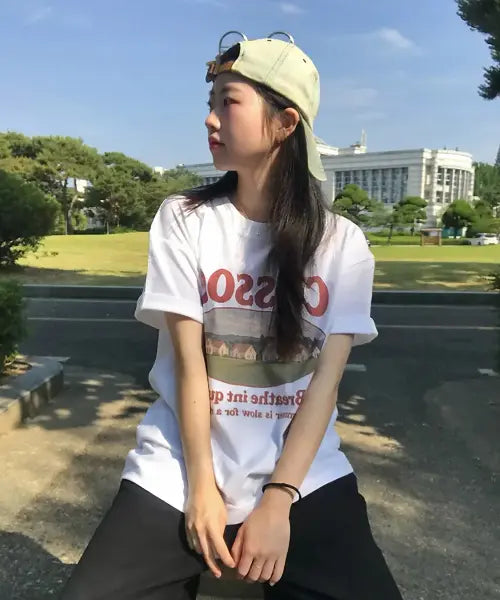 [COSO] CC Sunday Morning Short Sleeve T-Shirt (4 Colors) / CC 선데이 모닝 반팔 티셔츠(4 COLORS)